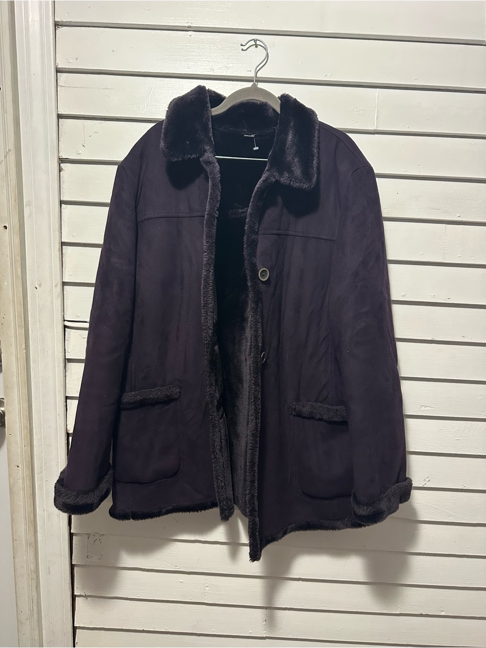 Women’s faux fur suede winter jacket L purple